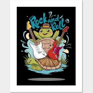 Turtle Jam Session Rock And Roll Posters and Art